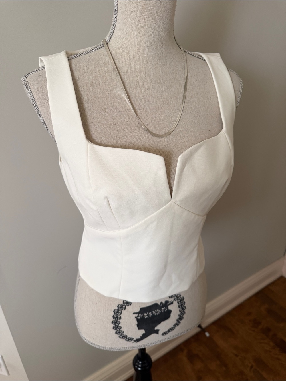 Club Monaco Women's Cream Square-Neck Bustier Top